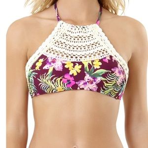 Time and Tru Butterfly Tropical Bikini Top NEW